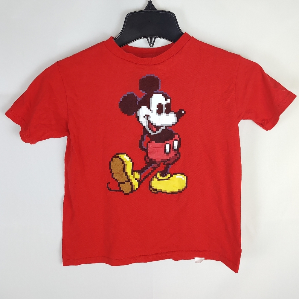 Disney Mickey Mouse Pixels T-Shirt Top Boys S Kidcore Disneyland Disney World
